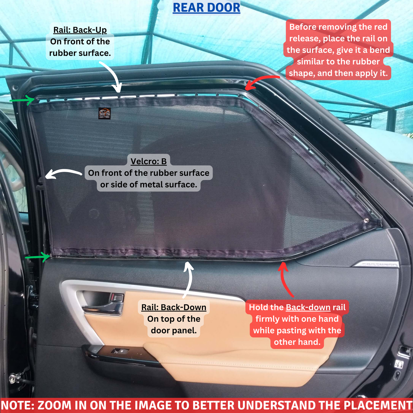 Toyota Fortuner 2nd Car Curtains (2016/2023)