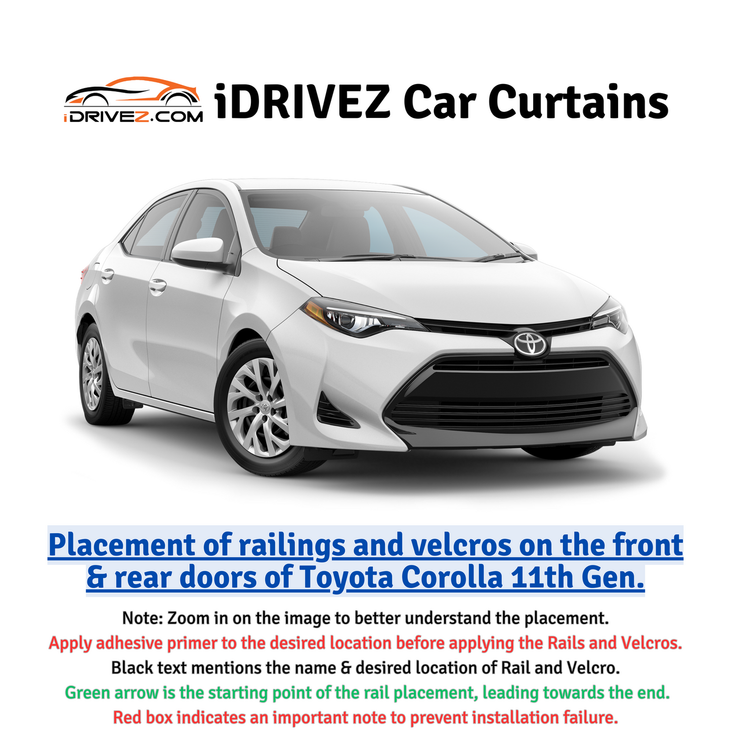 Toyota Corolla 11th Car Curtains (2014/2023)