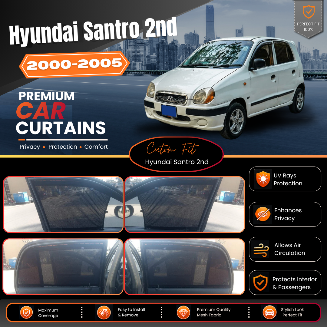 Hyundai Santro 2nd 2000 to 2005 car curtains