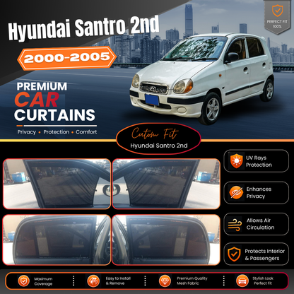 Hyundai Santro 2nd 2000 to 2005 car curtains