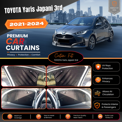 Toyota Yaris Japani 3rd (2021-2024) Car Curtains
