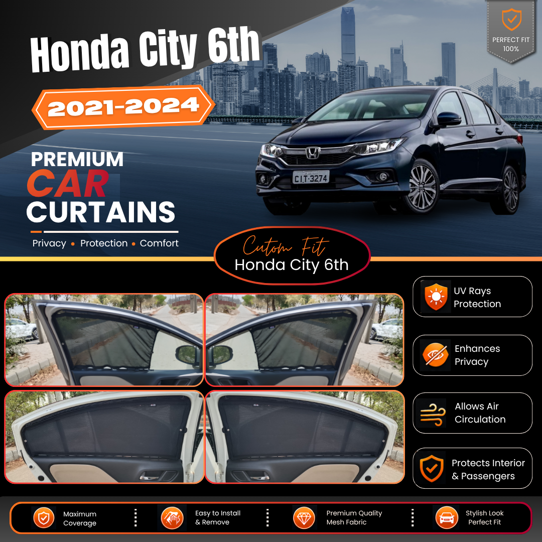 Honda City 6th (Grace) Car Curtains (2021/2024)