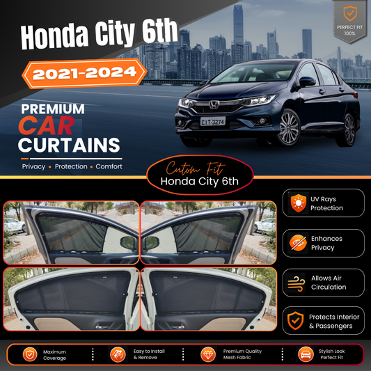 Honda City 6th (Grace) Car Curtains (2021/2024)