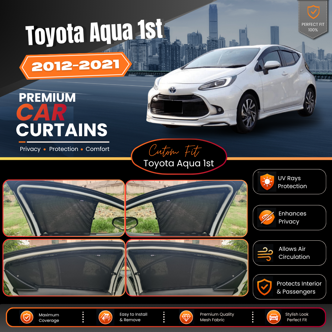 Toyota Aqua 1st Car Curtains (2012/2021)