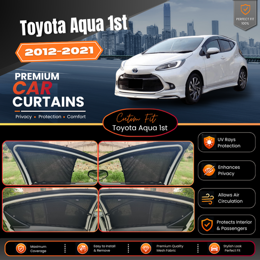 Toyota Aqua 1st Car Curtains (2012/2021)
