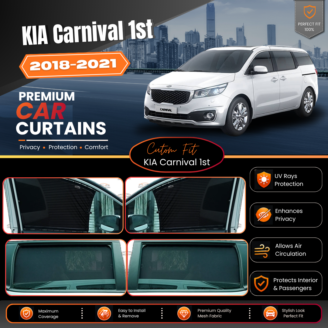 Kia Carnival 1st Car Curtains (2018/2021) 4 Windows