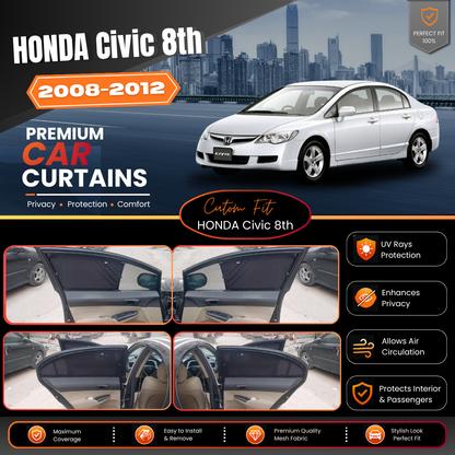 Honda Civic 8th (Reborn) Car Curtains (2008/2012)