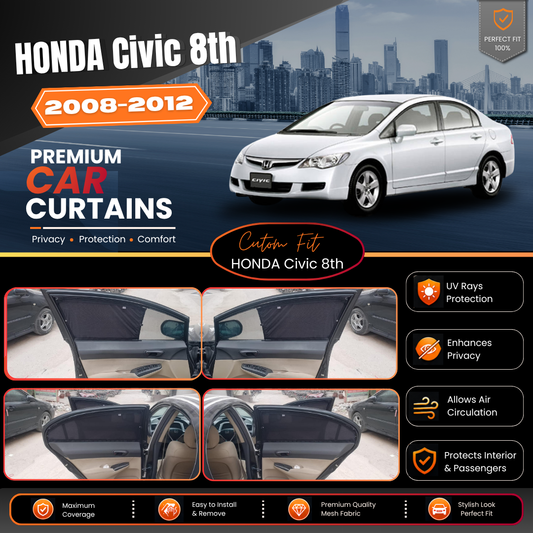 Honda Civic 8th (Reborn) Car Curtains (2008/2012)