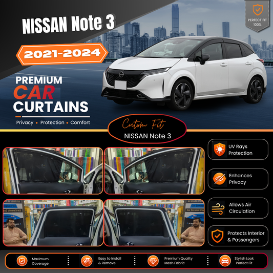 Nissan Note Gen3 (2021 - 2024) Car Curtains