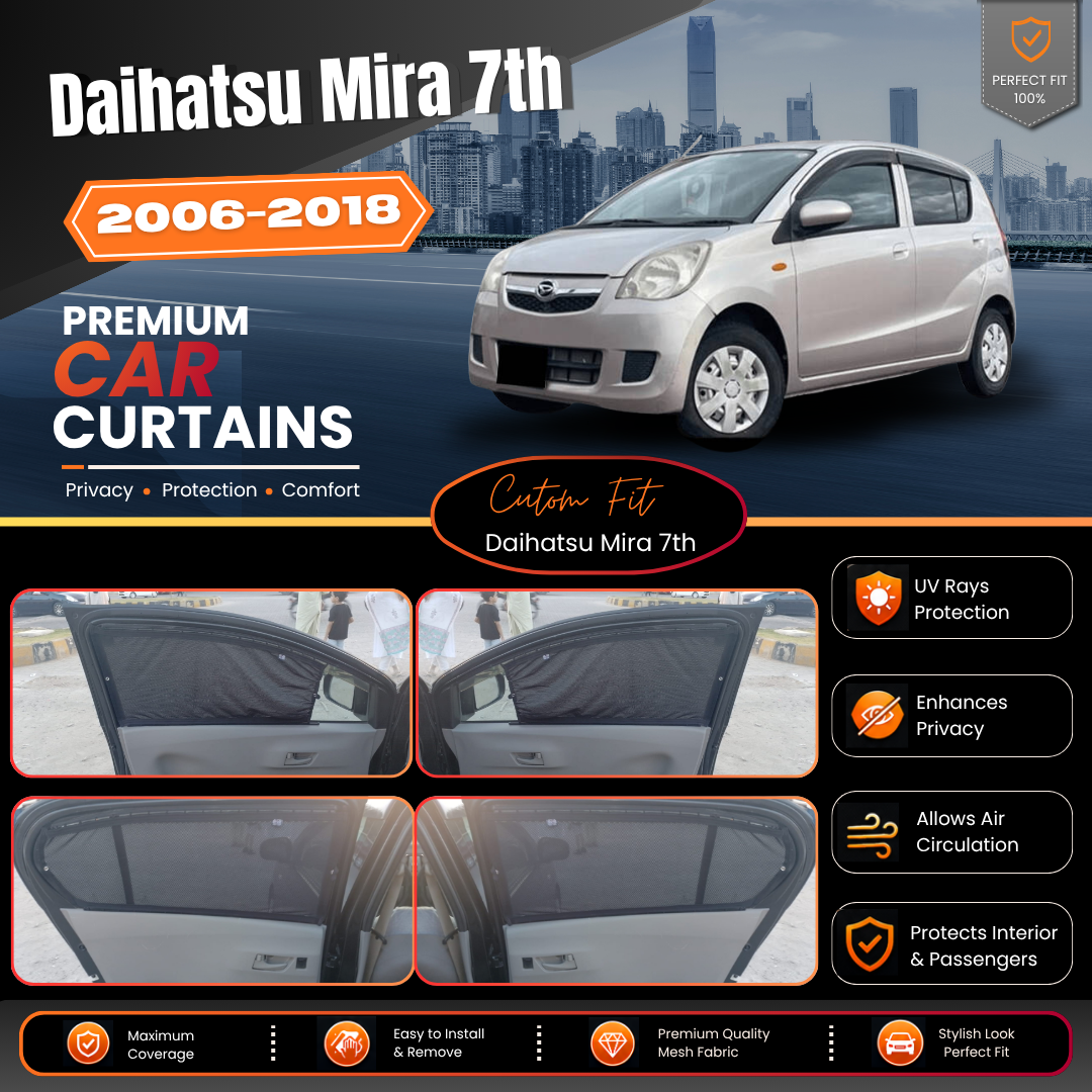 Daihatsu Mira 7th Car Curtains (2006/2018)