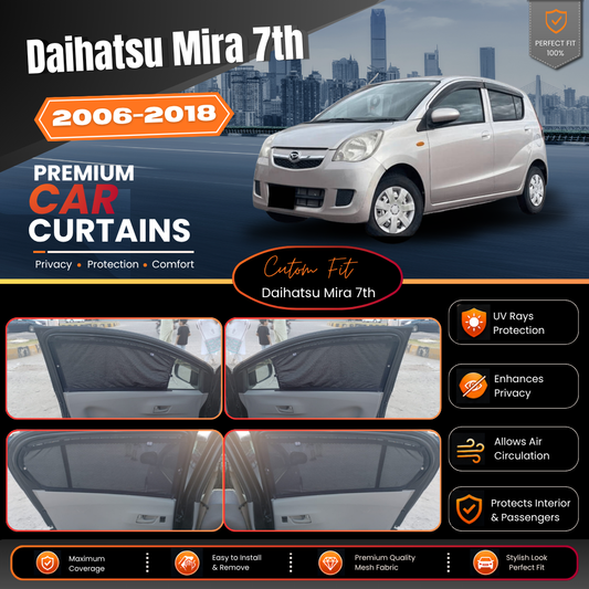 Daihatsu Mira 7th Car Curtains (2006/2018)