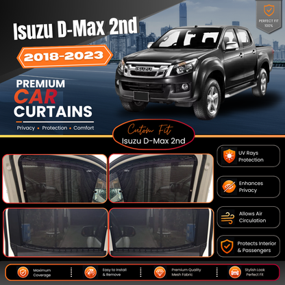 Isuzu D-Max 2nd Car Curtains (2018/2023)