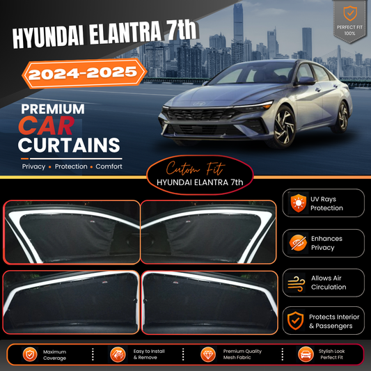 Hyundai Elantra 7th Car Curtains 2024/2025