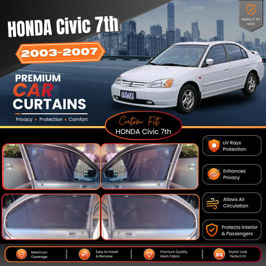 Honda Civic 7th (Eagle Eye) Car Curtains (2003/2007)