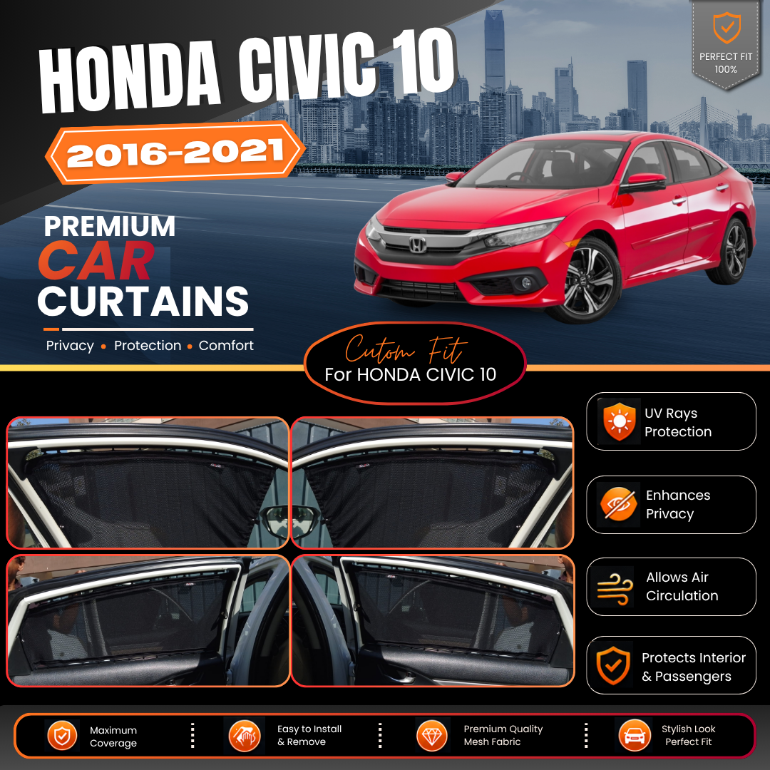 Honda Civic 10th Car Curtains (2016/2021)
