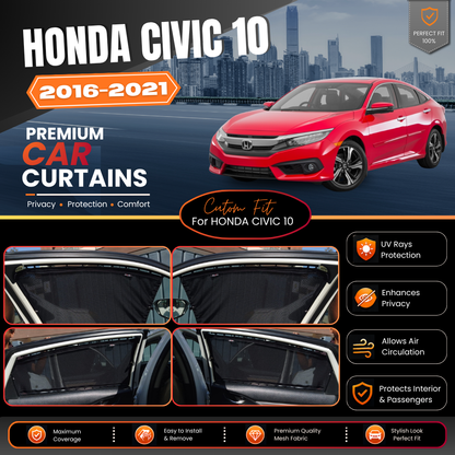 Honda Civic 10th Car Curtains (2016/2021)