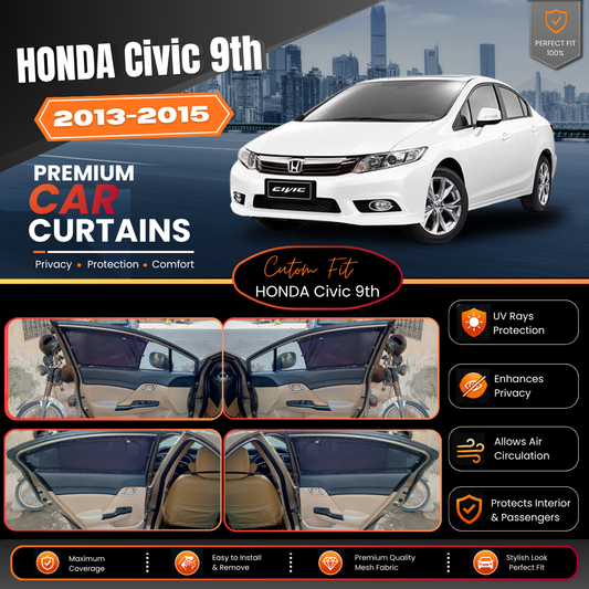 Honda Civic 9th (Rebirth) Car Curtains (2013/2015)