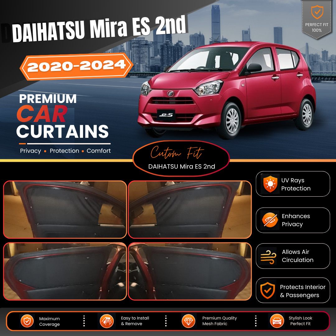 Daihatsu Mira ES 2nd car curtains (2020/2024)