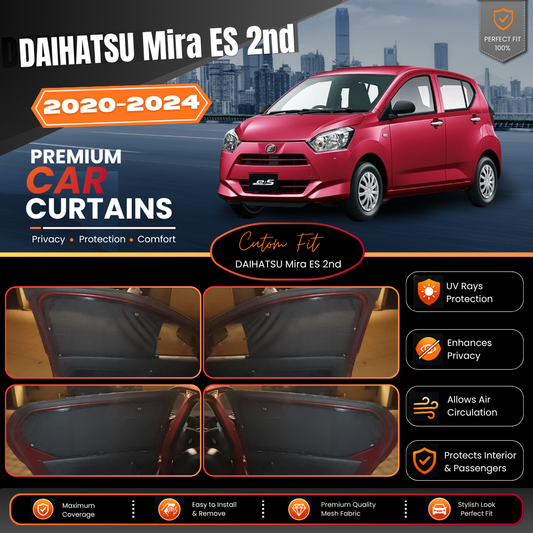 Daihatsu Mira ES 2nd car curtains (2020/2024)