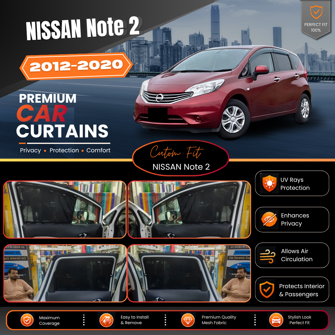 Nissan Note 2nd (e-note) Car Curtains (2012/2020)