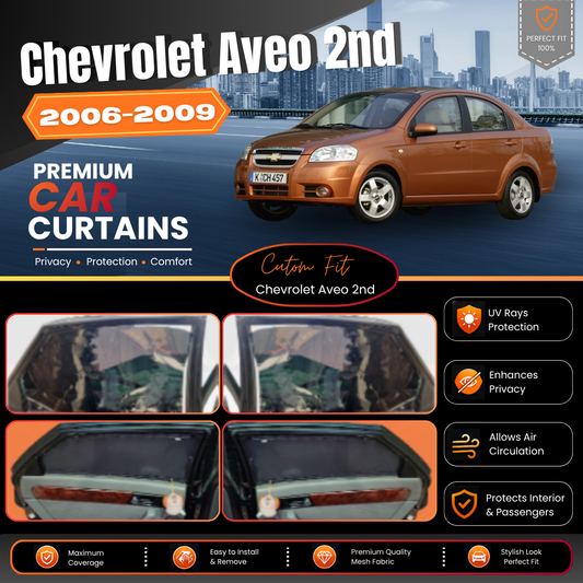 Chevrolet Aveo 2nd (2006-2009) Car Curtains