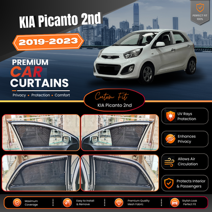 Kia Picanto 2nd Car Curtains (2019/2023)