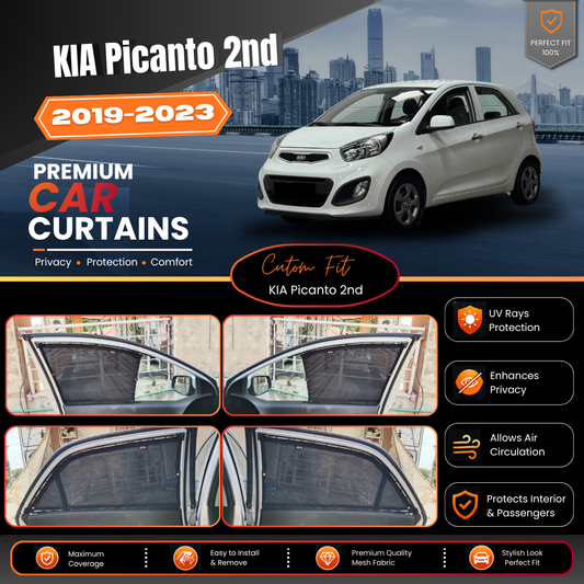 Kia Picanto 2nd Car Curtains (2019/2023)