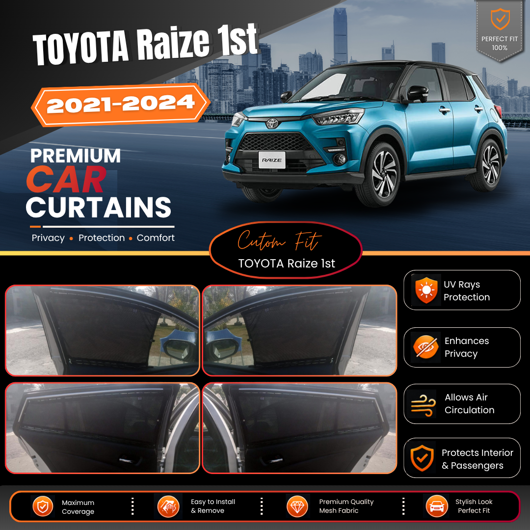 Toyota Raize 1st Car Curtains (2021-2024)