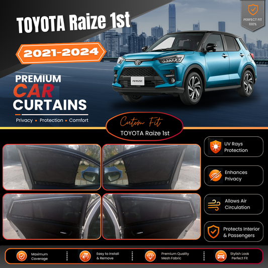 Toyota Raize 1st Car Curtains (2021-2024)