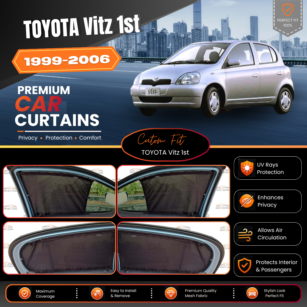 Toyota Vitz 1st Car Curtains (1999/2006)