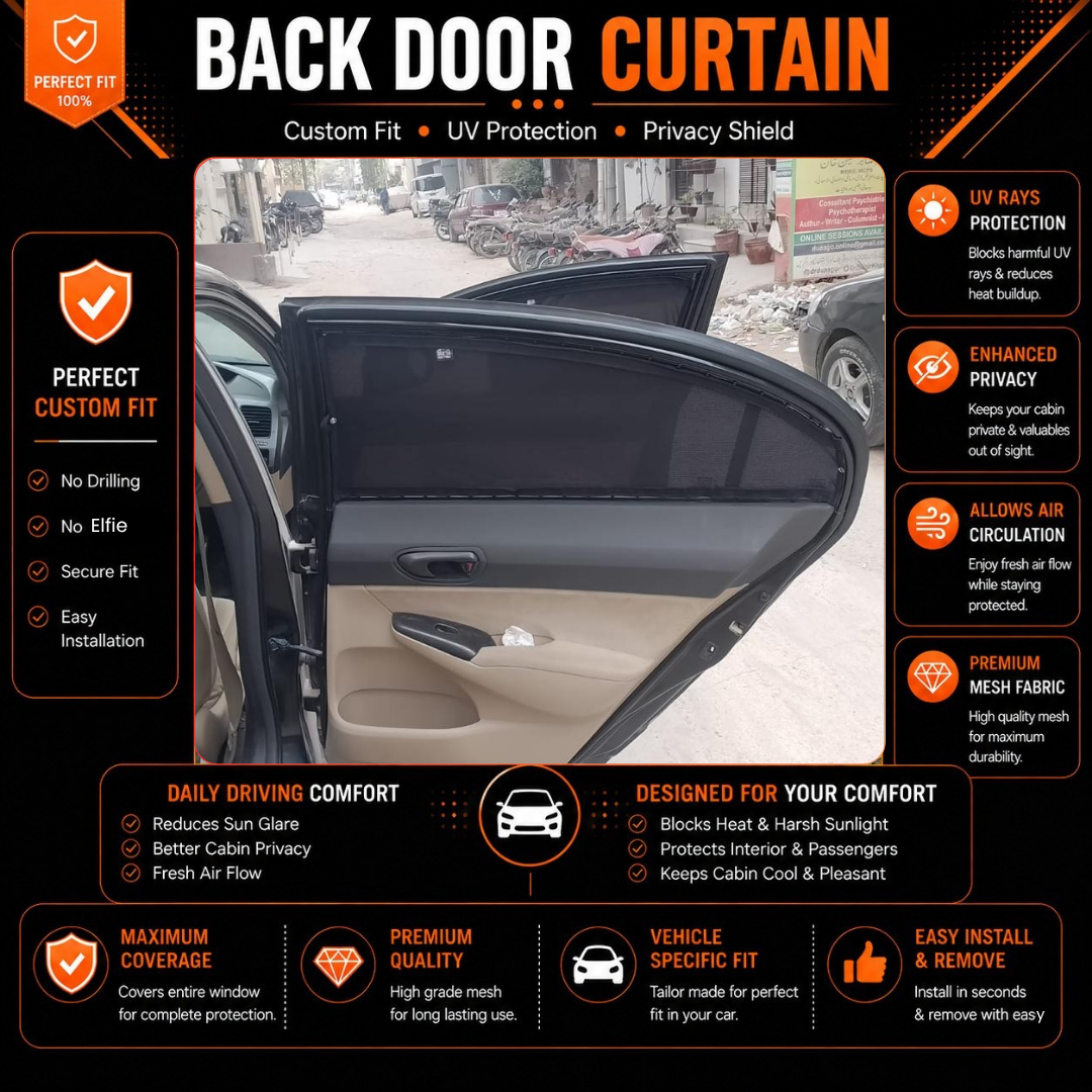 Honda Civic 8th (Reborn) Car Curtains (2008/2012)