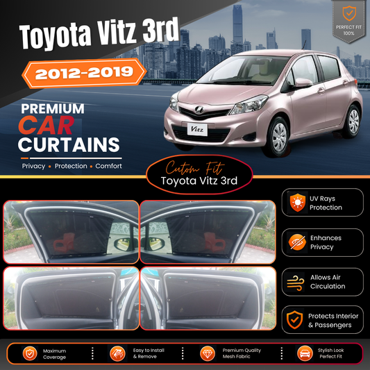 Toyota Vitz 3rd Car Curtains (2012/2021)