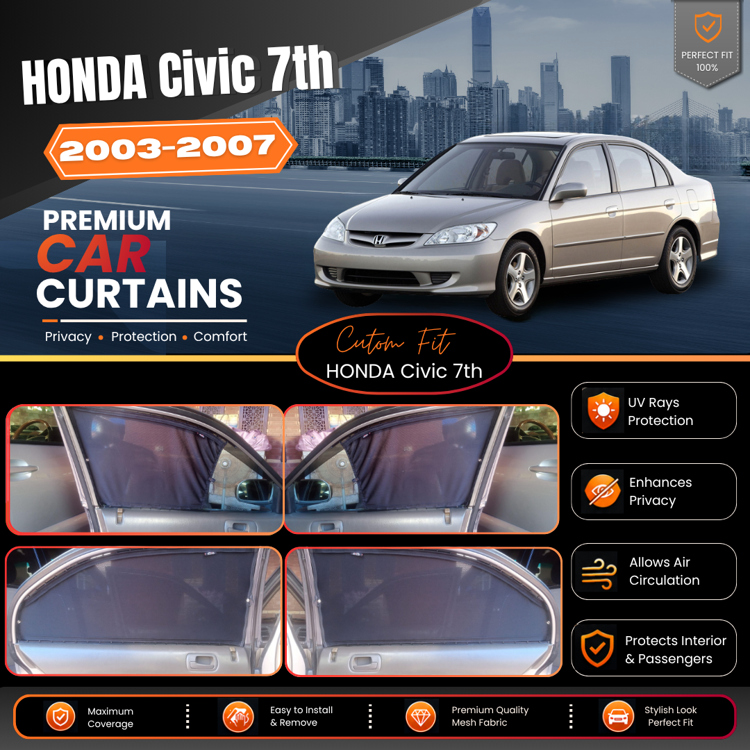 Honda Civic 7th (Eagle Eye) Car Curtains (2003/2007)