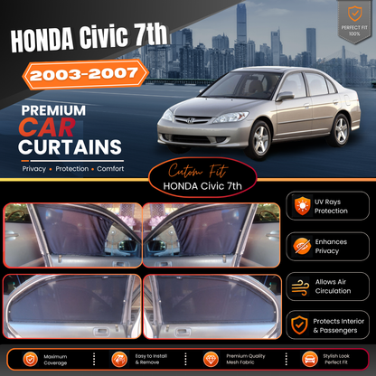 Honda Civic 7th (Eagle Eye) Car Curtains (2003/2007)