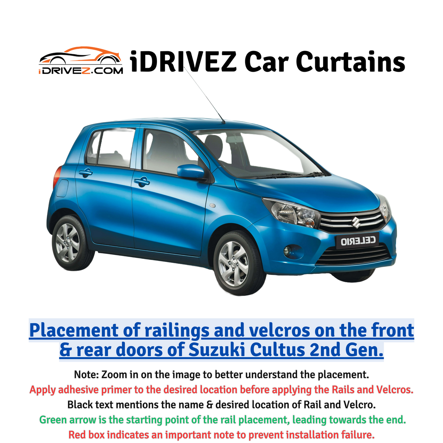 Suzuki Cultus 2nd Car Curtains (2000/2016)