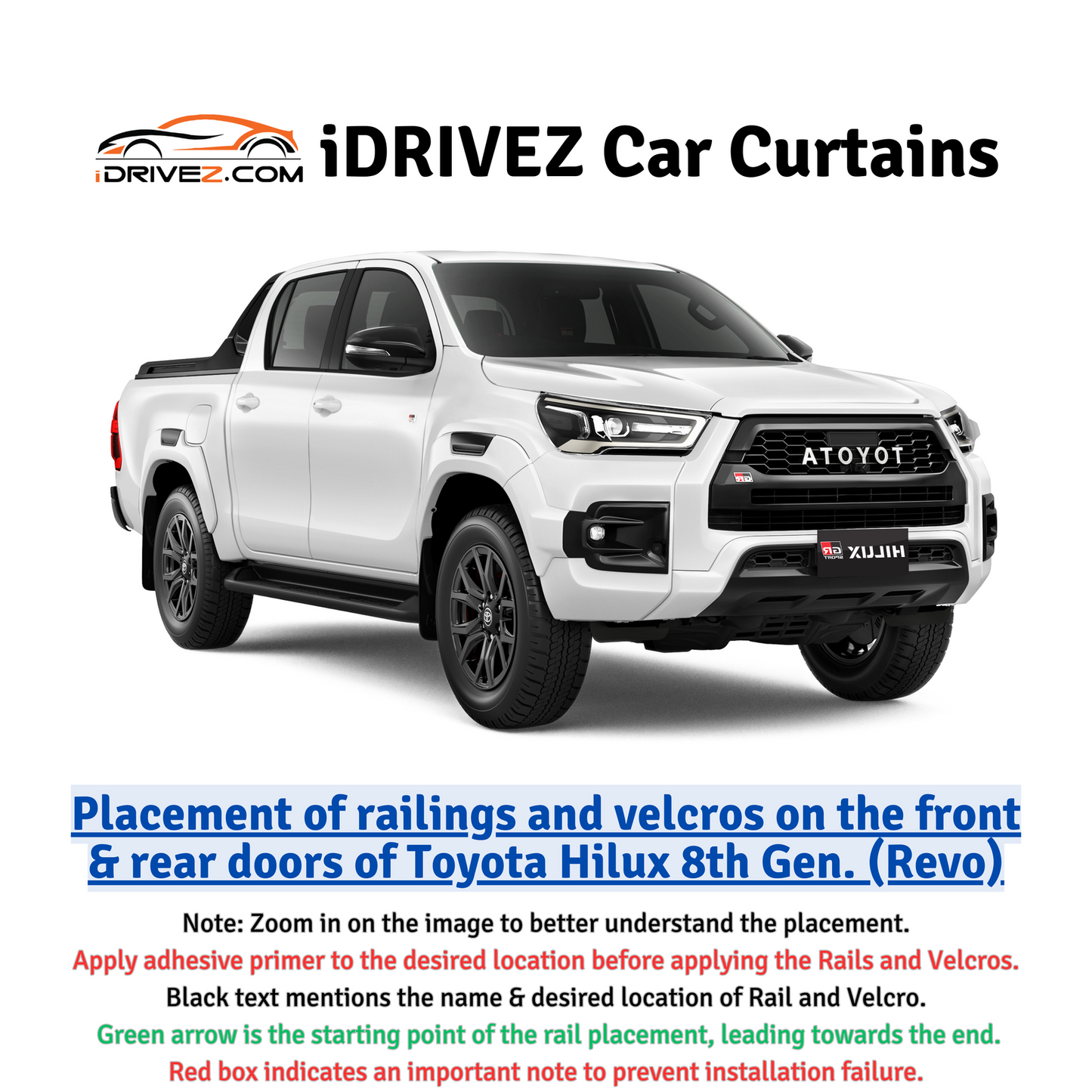 Toyota Hilux 8th (Revo) Car Curtains (2016/2024)