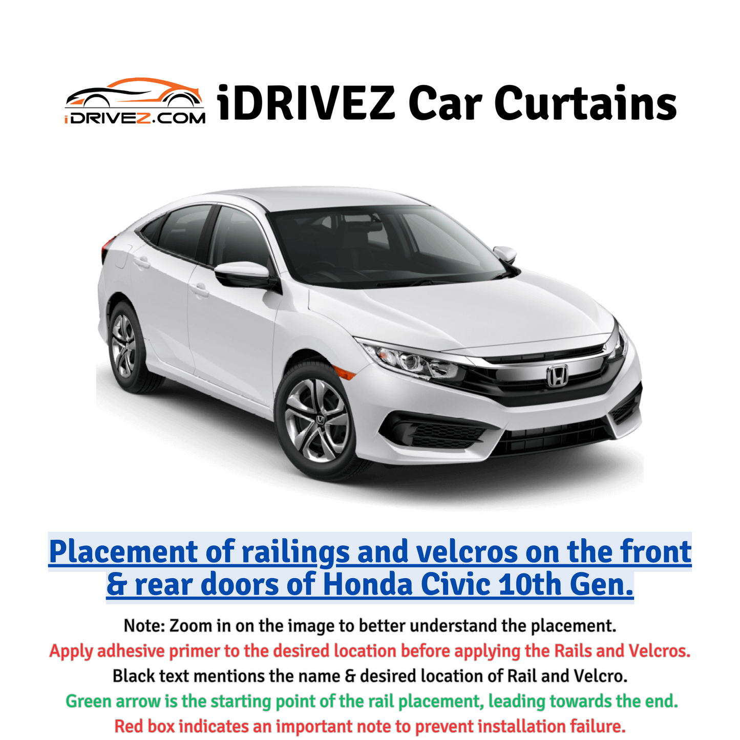 Honda Civic 10th Car Curtains (2016/2021)