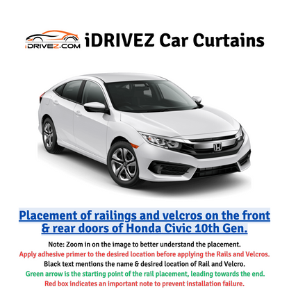 Honda Civic 10th Car Curtains (2016/2021)